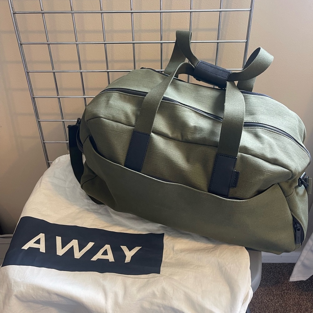 Away Canvas Green Weekender Bag